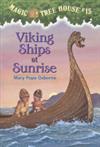 Viking ships at sunrise